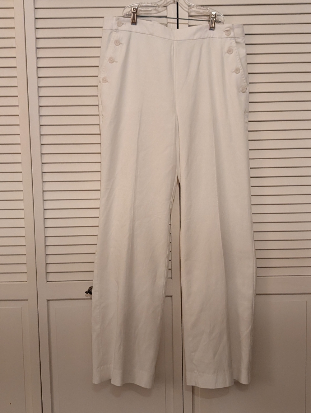 NWT Banana Republic White Sailor Pants. Size 12. Think Summer!